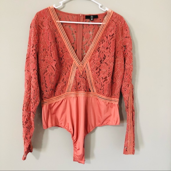 Missguided + Tops - Missguided Plunge Lace Bodysuit